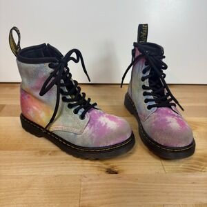Dr. Martens 1460 Tie Dye Lace Up Rainbow Kids Toddler Boots Size 11